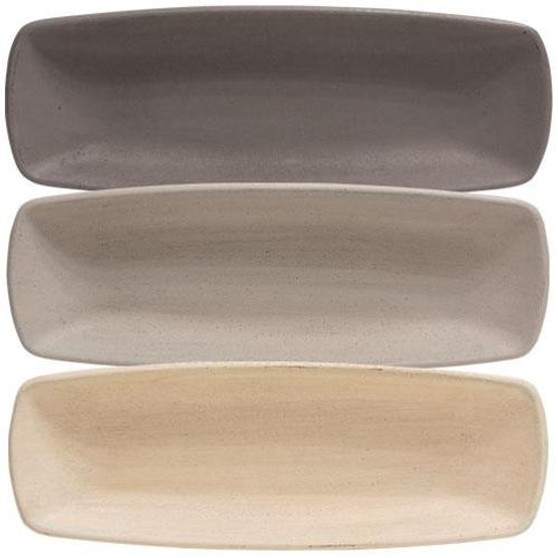 Stoneware Squared Oval Dish 3 Asstd (Pack Of 3).