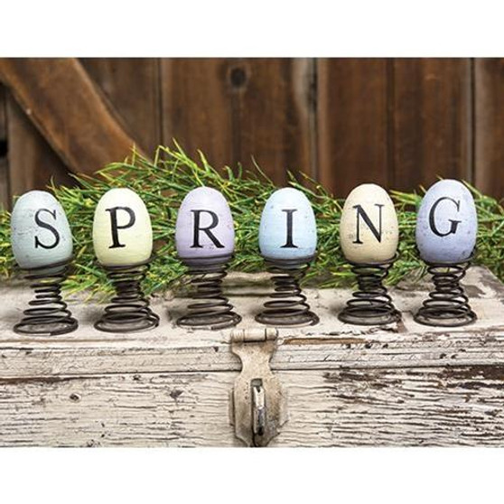 6/Set Eggs On Springs "Spring"