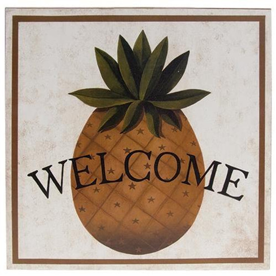 Welcome Pineapple Box Sign