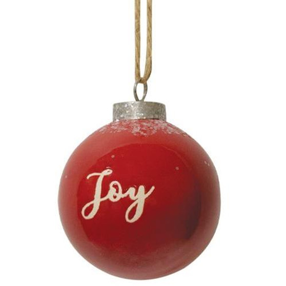 Red Ceramic Ornament "Joy" G25011 By CWI Gifts