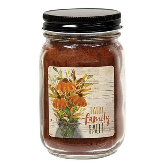 Faith Family Fall Pint Jar Candle Pumpkin Spice