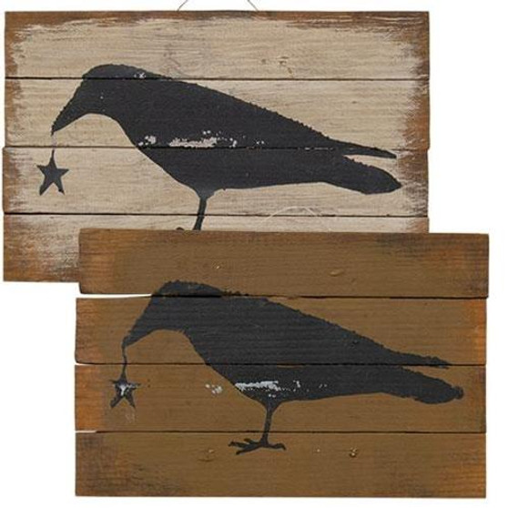 Hanging Crow Sign 2 Asstd. (Pack Of 2)