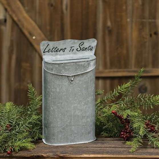 Letters To Santa Galvanized Metal Post Box