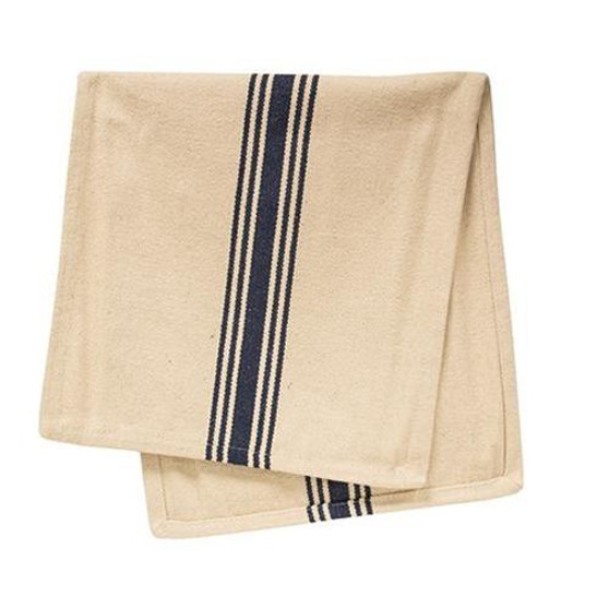 Grain Sack Cream And Navy Stripe Towel GA17T By CWI Gifts