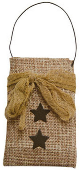 Star Burlap Bag 4" GM6139 By CWI Gifts