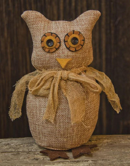 Burlap Owl GM6134R By CWI Gifts