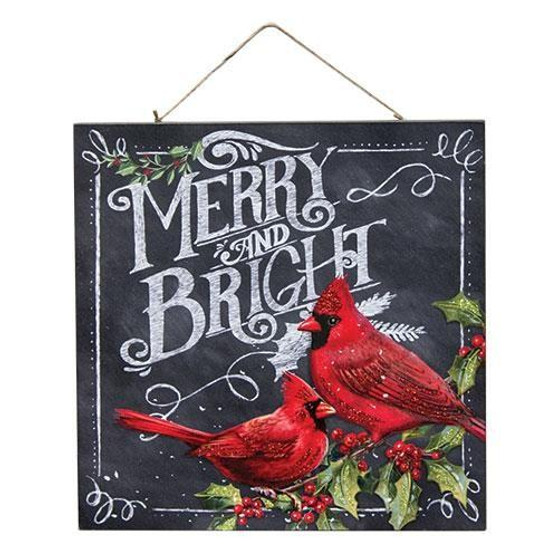 *Merry And Bright Cardinal Sign G90061 By CWI Gifts
