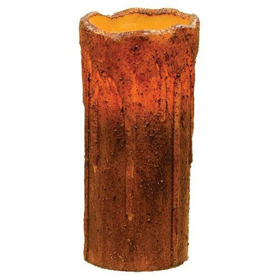 7" Burnt Mustard Drip Timer Pillar G84321 By CWI Gifts