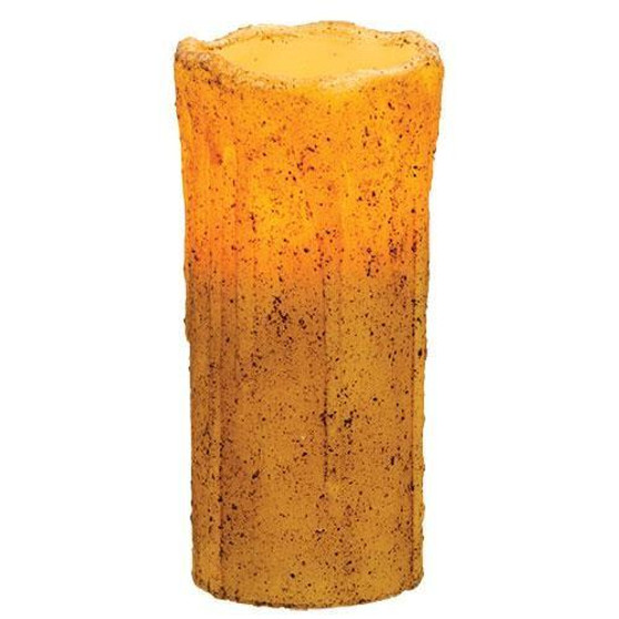 Burnt Ivory Drip Timer Pillar 7"