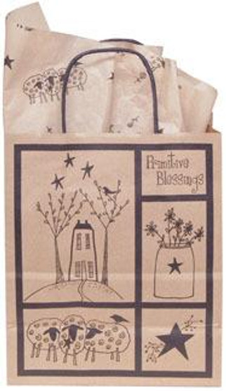 Primitive Blessings Gift Bag, Medium (5 Pack)