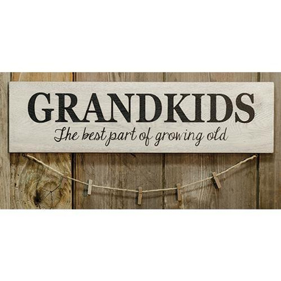 Grandkids Quote Sign With Clothespins