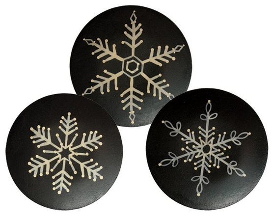 Snowflake Plate 3 Asstd. (Pack Of 3) G32407 By CWI Gifts