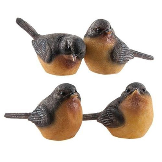 Small Resin Robin Assorted. (Pack Of 4)