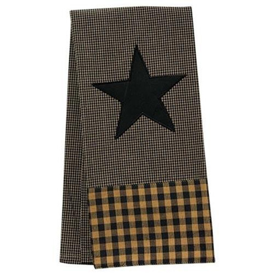 Black Star Dish Towel, 18X30