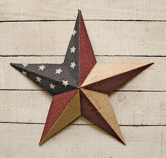 Burlap Americana Star 18" G11419 By CWI Gifts