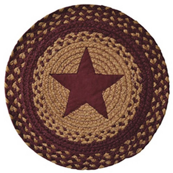 Burgundy Star Braided Mat - 15" G01934 By CWI Gifts