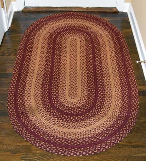 Tan And Red Oval Rug - 20X30