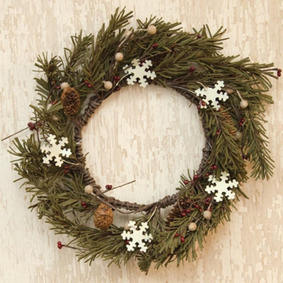 Pine & Snowflakes Wreath - 12" FT10622 By CWI Gifts