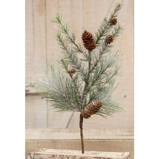 Icy Glittered Needle Pine Spray FISB72515 By CWI Gifts