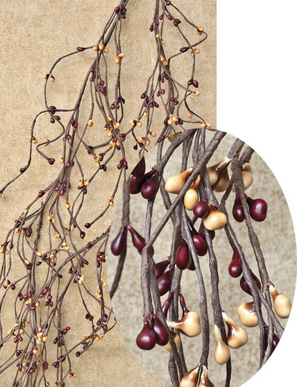 Wispy Pip Wrap Garland - Burgundy And Old Gold - 5 Foot (5 Pack)