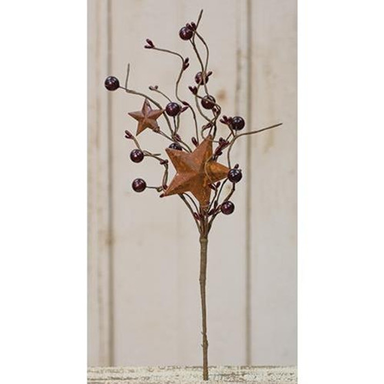 *Burgundy Berry Pick W/Stars 12" FISB68607 By CWI Gifts