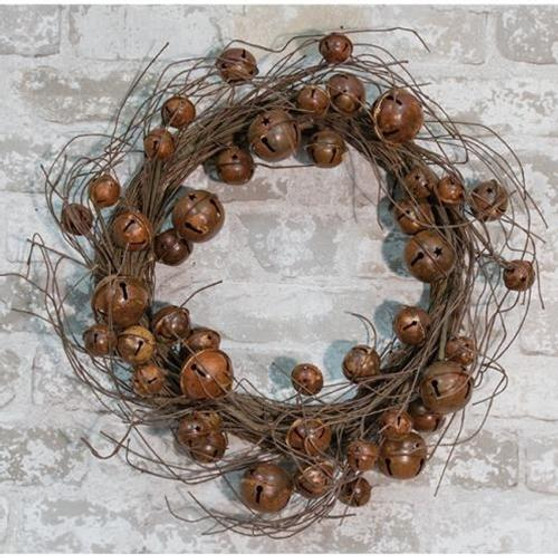 Twig Wreath With Rusty Bells, 20"