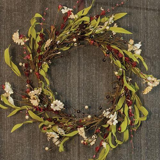 *20" Teastain Country Flower Wreath FISB61700 By CWI Gifts