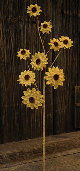 Burlap Daisy Spray Yellow FISB55730 By CWI Gifts