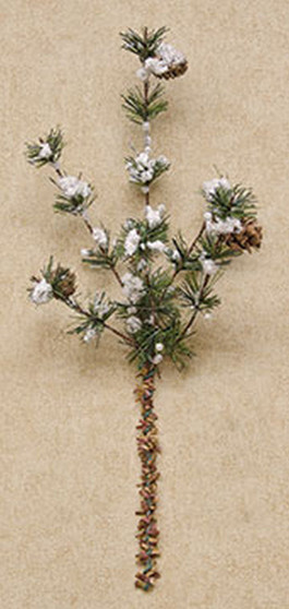 Snowy Brush Pine Pick - 14" (5 Pack)
