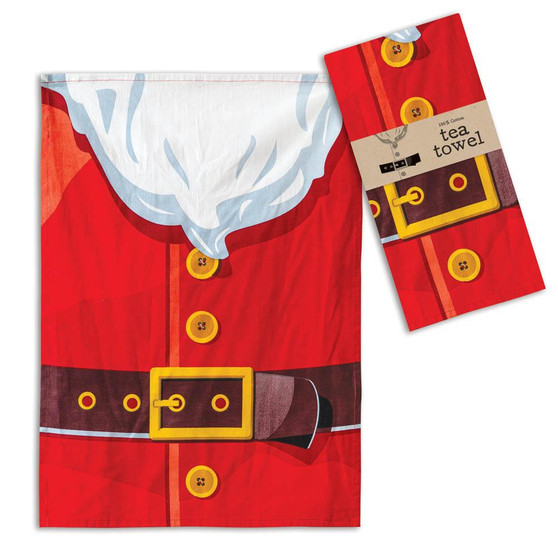 Santa Suit Tea Towel - Box Of 4