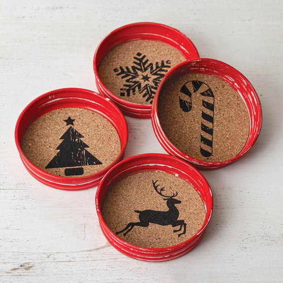 Set Of Four Holiday Coasters