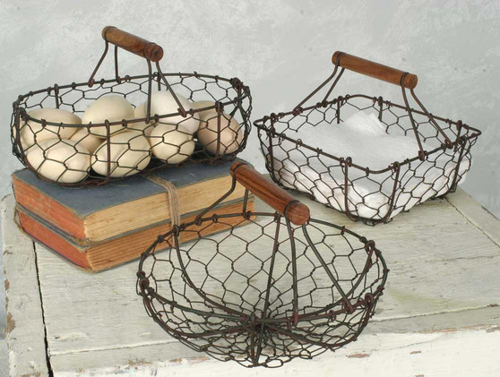 (Set Of 3) Chicken Wire Baskets