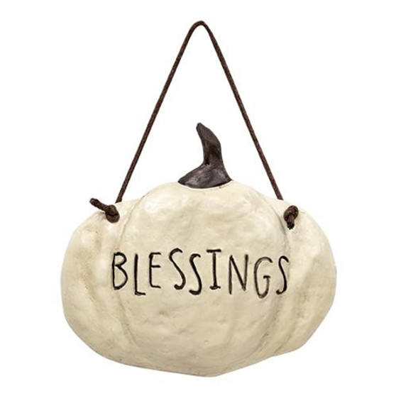 Resin Blessings Pumpkin Hanger G13161 By CWI Gifts