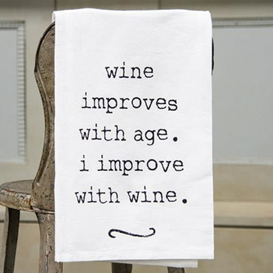 Wine Improves Dish Towel G28039 By CWI Gifts