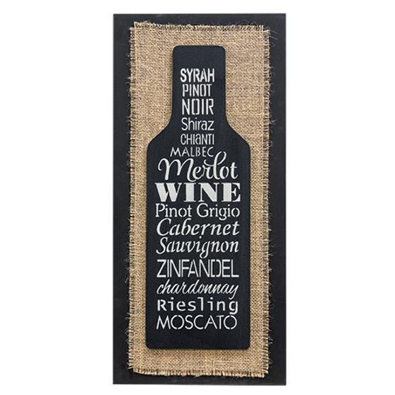 *Burlap Wine Bottle Box Sign G33628