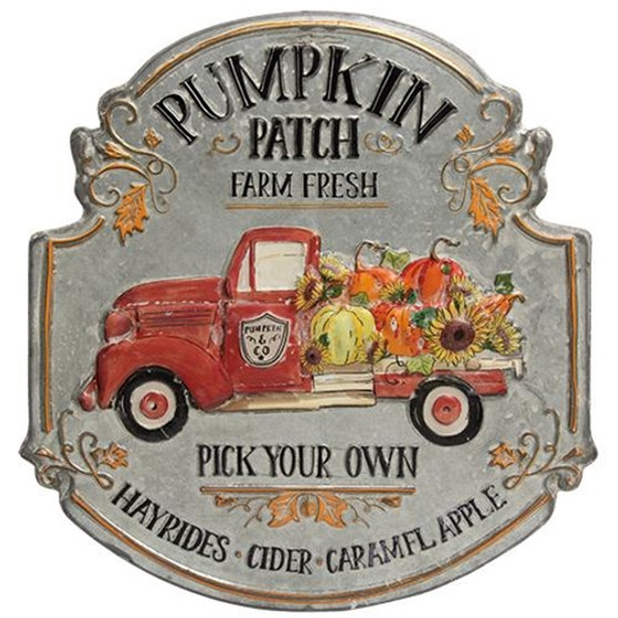 Pumpkin Patch Truck Metal Sign G60342