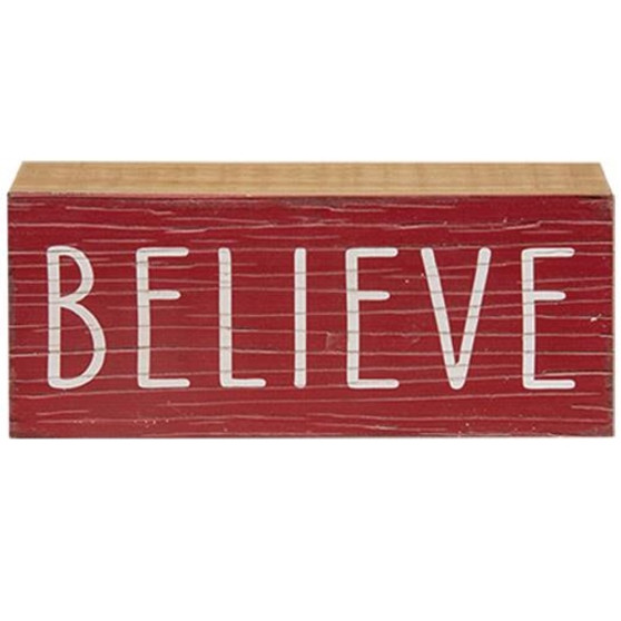 *Believe Wooden Sign G65160 By CWI Gifts