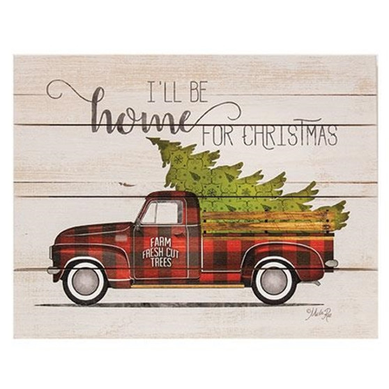 Home For Christmas Vintage Truck Pallet Art GBF026