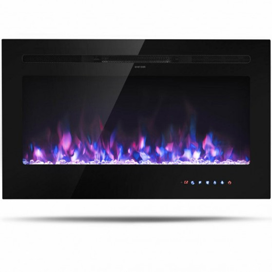 Multicolor 36 " Electric Wall Mounted Fireplace With Multicolor Flame (Ep24725Us)