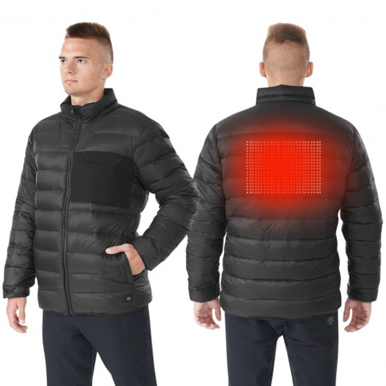Black Electric Usb Men’S Down Heated Jacket Thermal Stand Collar Coat-Xxxl (Gm11902001Bk-Xxxl)