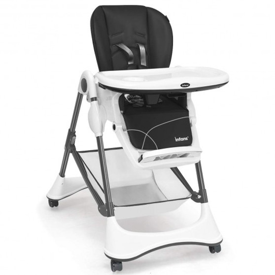 Gray A-Shaped High Chair With 4 Lockable Wheels- (Bb5585Gr)