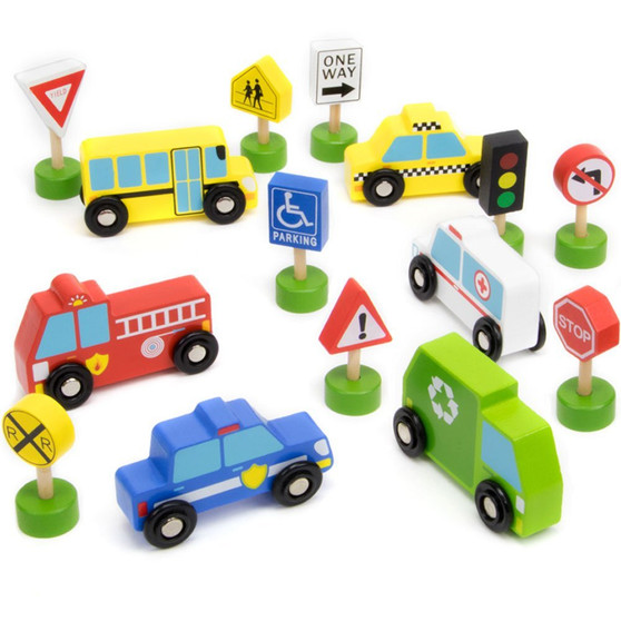 Busy City Vehicles And Signs TVEH-605