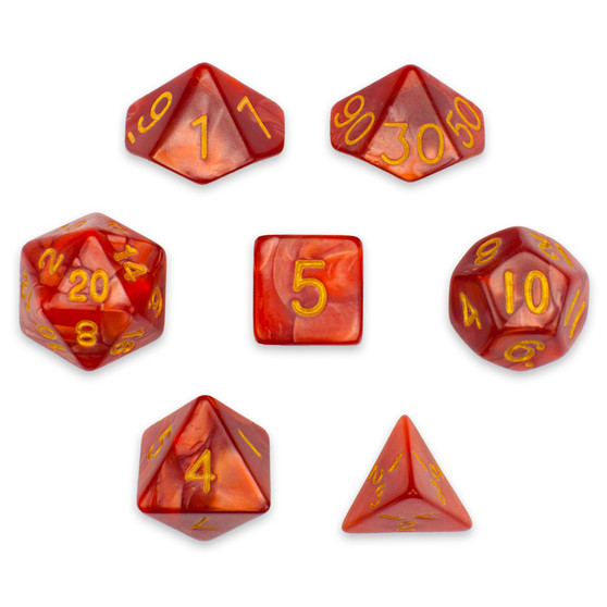 7 Die Polyhedral Set In Velvet Pouch, Dragon Scales GDIC-1126