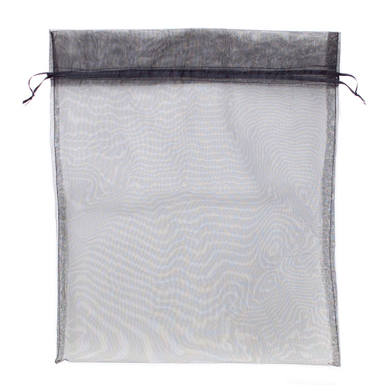 Medium (10In X 12In) Black Organza Bag With Drawstrings MORG-101