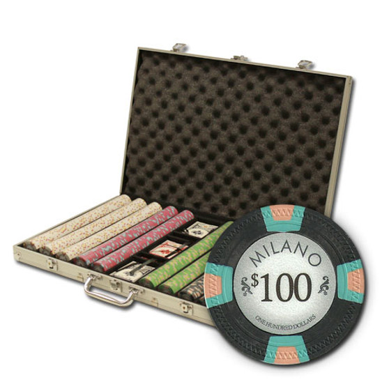 1000Ct Custom Claysmith Gaming "Milano" Chip Set In Aluminum CSML-1000ALC