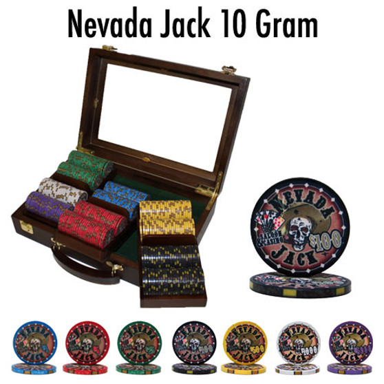 Pre-Packaged 300 Ct Nevada Jack 10 Gram Chip Set - Walnut CSNJ-300W