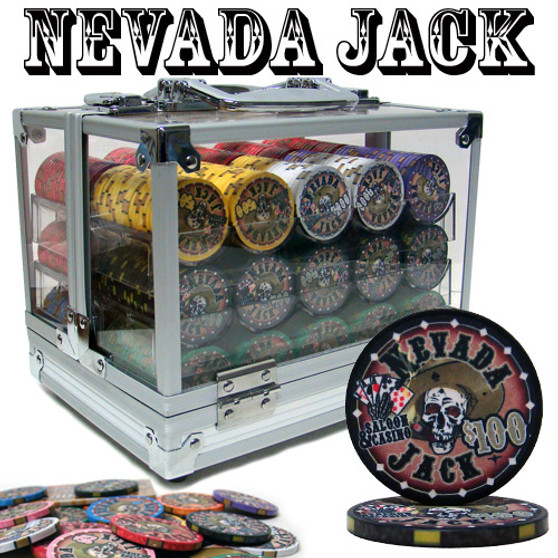 Pre-Packaged - 600 Ct Nevada Jack 10 Gram Acrylic Chip Set CSNJ-600AC