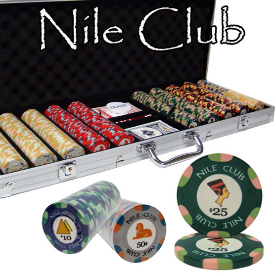 500 Ct Custom Breakout Nile Club Chip Set - Aluminum Case CSNI-500ALC