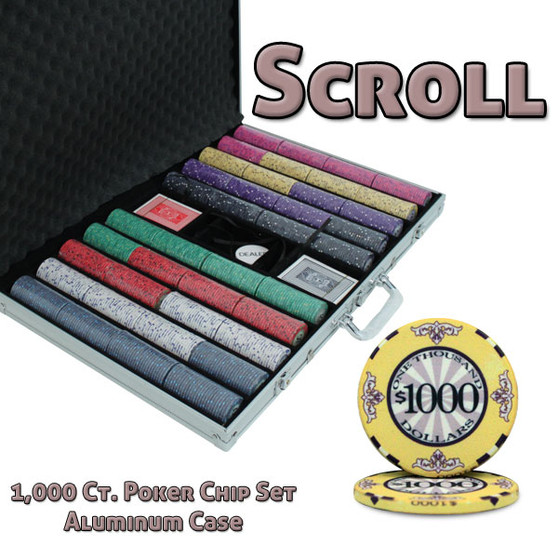 1000 Ct Custom Breakout Scroll Chip Set - Aluminum Case CSSC-1000ALC