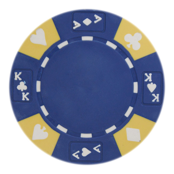 Roll Of 25 - Blue - Ace King Suited 14 Gram Poker Chips CPAK-BLUE*25